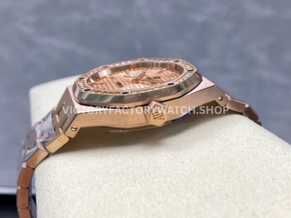 IPF Factory Audemars Piguet Royal Oak 15451OR.YY.1256OR.01 37mm Rose Gold Rainbow Diamond Bezel Champagne Dial