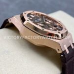 IPF Factory Audemars Piguet Royal Oak Chronograph 26239OR.OO.D821CR.01 41mm Rose Gold Leather Strap Brown Dial