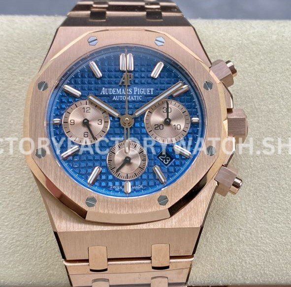 26331OR rose gold blue dial AP chronograph