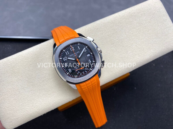 MMA Factory Patek Philippe Aquanaut 5968A-001 42.2mm Steel Orange Rubber Strap Black Dial (1) MMA Factory Patek Philippe Aquanaut 5968A-001 42.2mm Steel Orange Rubber Strap Black Dial