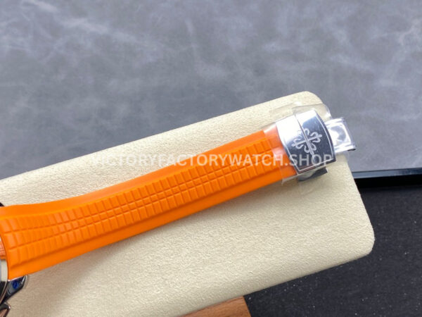MMA Factory Patek Philippe Aquanaut 5968A-001 42.2mm Steel Orange Rubber Strap Black Dial (10) MMA Factory Patek Philippe Aquanaut 5968A-001 42.2mm Steel Orange Rubber Strap Black Dial