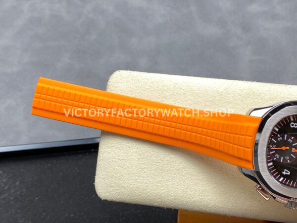 MMA Factory Patek Philippe Aquanaut 5968A-001 42.2mm Steel Orange Rubber Strap Black Dial (11) MMA Factory Patek Philippe Aquanaut 5968A-001 42.2mm Steel Orange Rubber Strap Black Dial