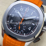 MMA Factory Patek Philippe Aquanaut 5968A-001 42.2mm Steel Orange Rubber Strap Black Dial (2) MMA Factory Patek Philippe Aquanaut 5968A-001 42.2mm Steel Orange Rubber Strap Black Dial