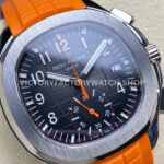MMA Factory Patek Philippe Aquanaut 5968A-001 42.2mm Steel Orange Rubber Strap Black Dial (3) MMA Factory Patek Philippe Aquanaut 5968A-001 42.2mm Steel Orange Rubber Strap Black Dial
