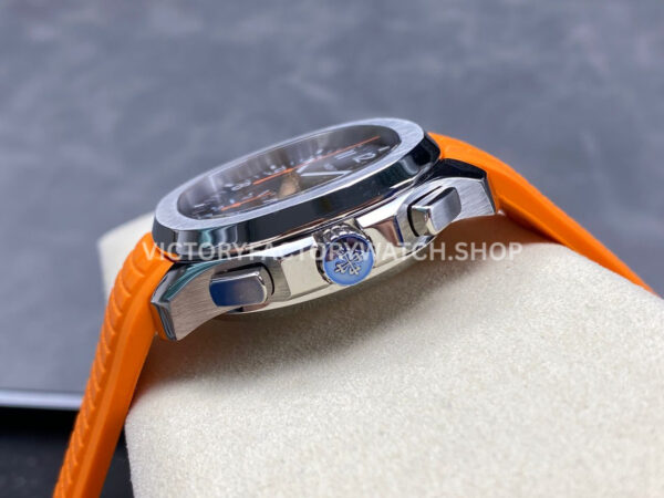 MMA Factory Patek Philippe Aquanaut 5968A-001 42.2mm Steel Orange Rubber Strap Black Dial (5) MMA Factory Patek Philippe Aquanaut 5968A-001 42.2mm Steel Orange Rubber Strap Black Dial