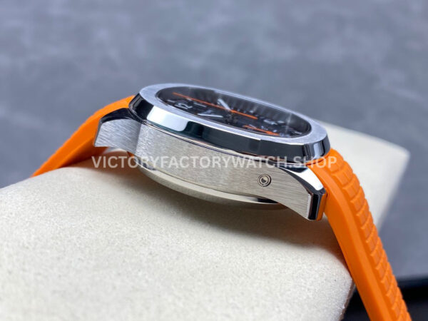 MMA Factory Patek Philippe Aquanaut 5968A-001 42.2mm Steel Orange Rubber Strap Black Dial (6) MMA Factory Patek Philippe Aquanaut 5968A-001 42.2mm Steel Orange Rubber Strap Black Dial