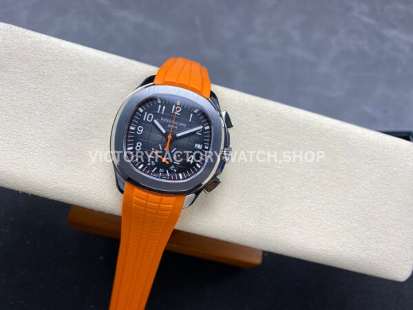 MMA Factory Patek Philippe Aquanaut 5968A-001 42.2mm Steel Orange Rubber Strap Black Dial (7) MMA Factory Patek Philippe Aquanaut 5968A-001 42.2mm Steel Orange Rubber Strap Black Dial