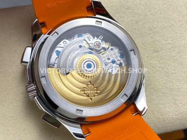 MMA Factory Patek Philippe Aquanaut 5968A-001 42.2mm Steel Orange Rubber Strap Black Dial (8) MMA Factory Patek Philippe Aquanaut 5968A-001 42.2mm Steel Orange Rubber Strap Black Dial