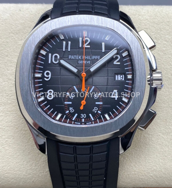 MMA Factory Patek Philippe Aquanaut 5968A-001 42.2mm Steel Rubber Strap Black Dial (11) MMA Patek Philippe Aquanaut 5968A-001 black dial steel 42.2mm