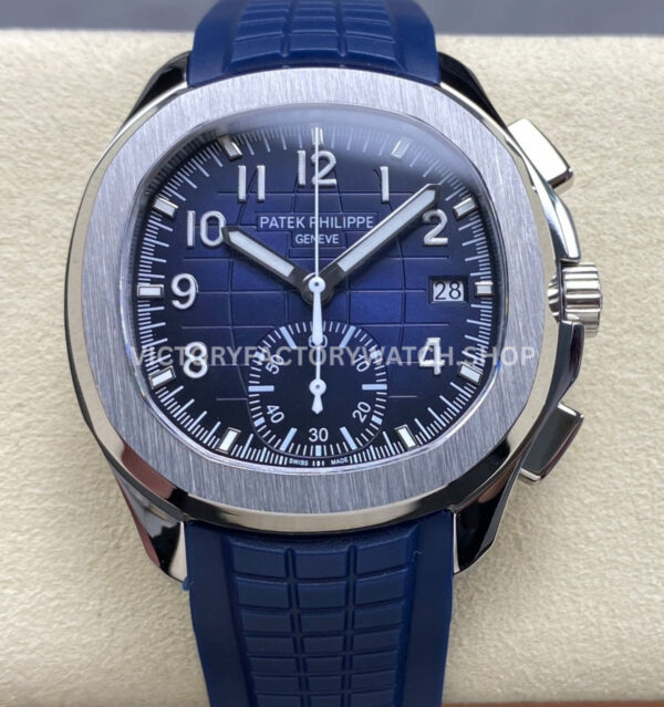 MMA Patek Philippe Aquanaut 5968G-001 Arabic blue dial white gold