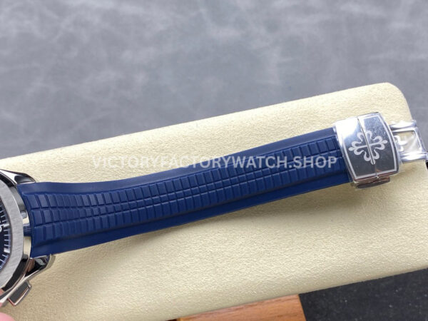 MMA Factory Patek Philippe Aquanaut 5968G-001 42.2mm White Gold Blue Rubber Strap Arabic Numerals Blue Dial