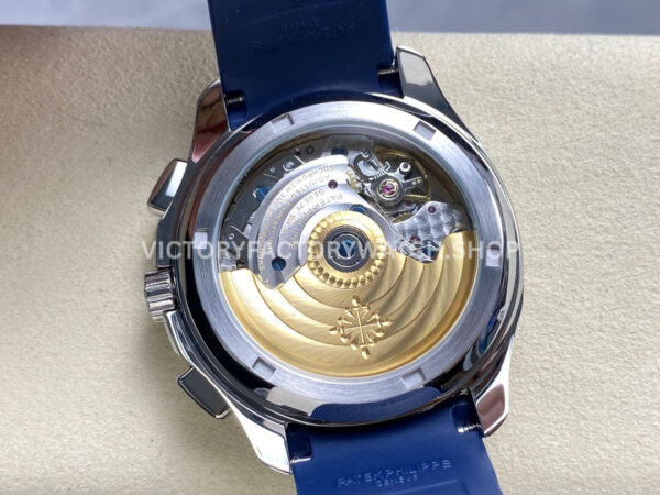 MMA Factory Patek Philippe Aquanaut 5968G-001 42.2mm White Gold Blue Rubber Strap Arabic Numerals Blue Dial