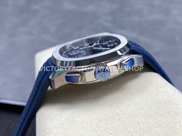MMA Factory Patek Philippe Aquanaut 5968G-001 42.2mm White Gold Blue Rubber Strap Arabic Numerals Blue Dial