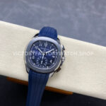 MMA Factory Patek Philippe Aquanaut 5968G-001 42.2mm White Gold Blue Rubber Strap Arabic Numerals Blue Dial