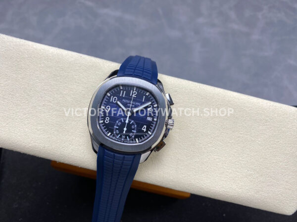 MMA Factory Patek Philippe Aquanaut 5968G-001 42.2mm White Gold Blue Rubber Strap Arabic Numerals Blue Dial