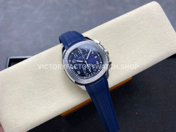 MMA Factory Patek Philippe Aquanaut 5968G-001 42.2mm White Gold Blue Rubber Strap Arabic Numerals Blue Dial