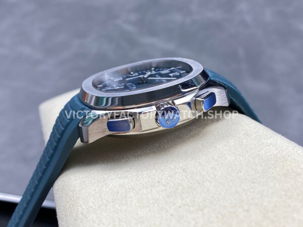 MMA Factory Patek Philippe Aquanaut 5968G-001 42.2mm White Gold Blue Rubber Strap Blue Dial (2) MMA Factory Patek Philippe Aquanaut 5968G-001 42.2mm White Gold Blue Rubber Strap Blue Dial