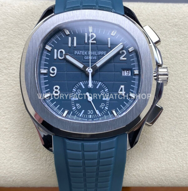 MMA Factory Patek Philippe Aquanaut 5968G-001 42.2mm White Gold Blue Rubber Strap Blue Dial (8) MMA Patek Philippe Aquanaut 5968G-001 blue dial white gold