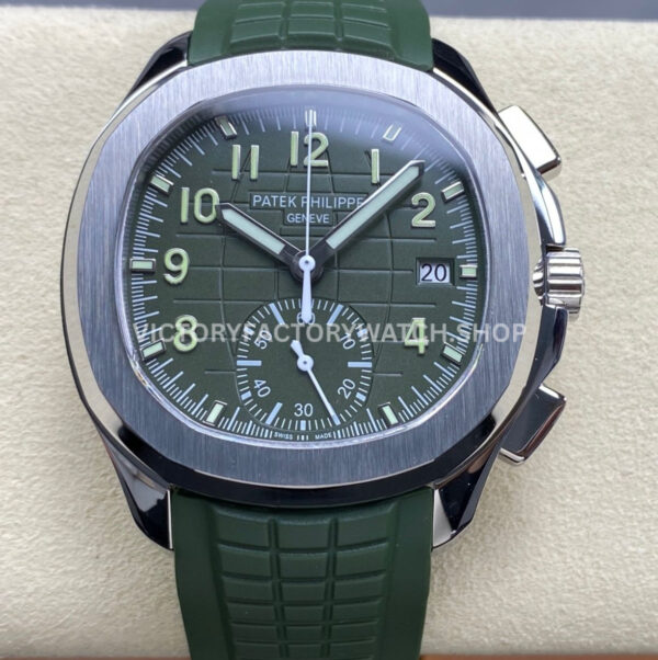MMA Factory Patek Philippe Aquanaut 5968G-010 42.2mm White Gold Green Rubber Strap Green Dial (11) MMA Patek Philippe Aquanaut 5968G-010 green dial 42.2mm
