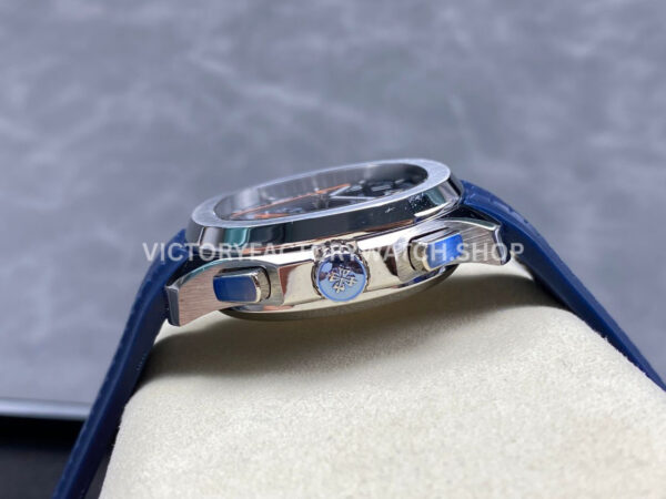 MMA Factory Patek Philippe Aquanaut 5968G 42.2mm White Gold Blue Rubber Strap Arabic Numerals Blue Dial (11) MMA Factory Patek Philippe Aquanaut 5968G 42.2mm White Gold Blue Rubber Strap Arabic Numerals Blue Dial
