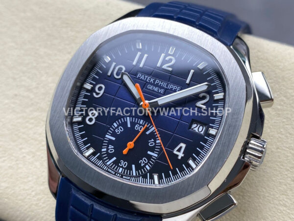 MMA Factory Patek Philippe Aquanaut 5968G 42.2mm White Gold Blue Rubber Strap Arabic Numerals Blue Dial (3) MMA Factory Patek Philippe Aquanaut 5968G 42.2mm White Gold Blue Rubber Strap Arabic Numerals Blue Dial