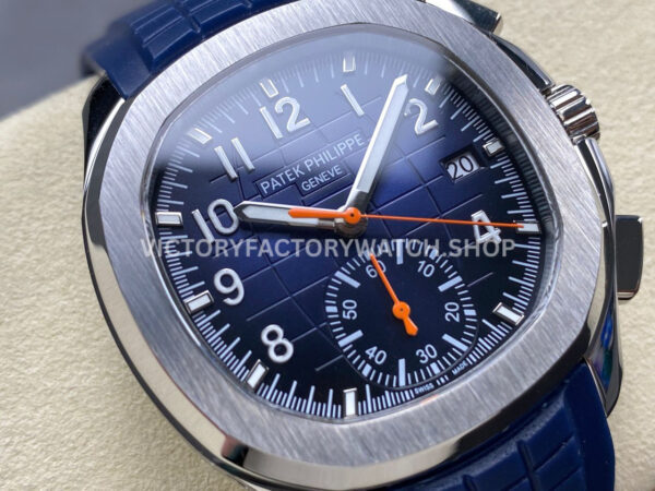 MMA Factory Patek Philippe Aquanaut 5968G 42.2mm White Gold Blue Rubber Strap Arabic Numerals Blue Dial (6) MMA Factory Patek Philippe Aquanaut 5968G 42.2mm White Gold Blue Rubber Strap Arabic Numerals Blue Dial