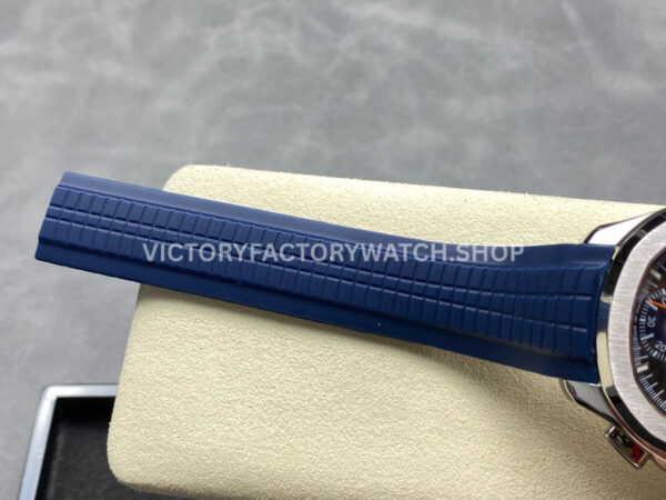 MMA Factory Patek Philippe Aquanaut 5968G 42.2mm White Gold Blue Rubber Strap Arabic Numerals Blue Dial (8) MMA Factory Patek Philippe Aquanaut 5968G 42.2mm White Gold Blue Rubber Strap Arabic Numerals Blue Dial