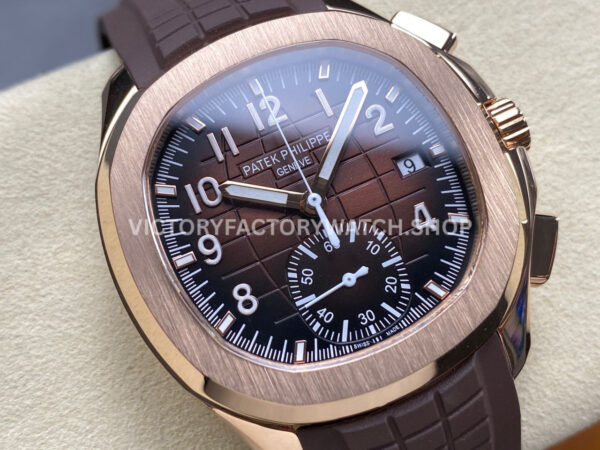 MMA Factory Patek Philippe Aquanaut 5968R-0001 42.2mm Rose Gold Brown Rubber Strap Arabic Numerals Brown Dial (10) MMA Factory Patek Philippe Aquanaut 5968R-0001 42.2mm Rose Gold Brown Rubber Strap Arabic Numerals Brown Dial