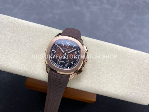 MMA Factory Patek Philippe Aquanaut 5968R-0001 42.2mm Rose Gold Brown Rubber Strap Arabic Numerals Brown Dial (6) MMA Factory Patek Philippe Aquanaut 5968R-0001 42.2mm Rose Gold Brown Rubber Strap Arabic Numerals Brown Dial