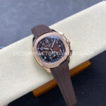 MMA Factory Patek Philippe Aquanaut 5968R-0001 42.2mm Rose Gold Brown Rubber Strap Arabic Numerals Brown Dial (7) MMA Factory Patek Philippe Aquanaut 5968R-0001 42.2mm Rose Gold Brown Rubber Strap Arabic Numerals Brown Dial