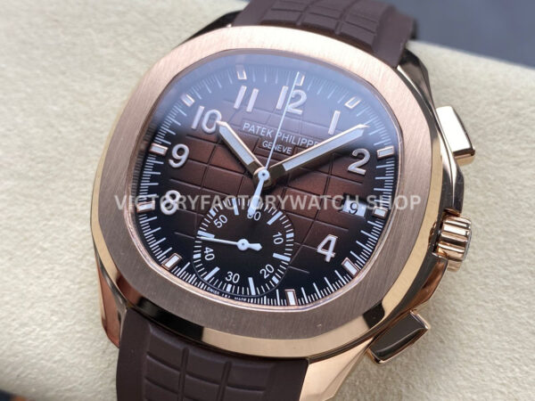 MMA Factory Patek Philippe Aquanaut 5968R-0001 42.2mm Rose Gold Brown Rubber Strap Arabic Numerals Brown Dial (8) MMA Factory Patek Philippe Aquanaut 5968R-0001 42.2mm Rose Gold Brown Rubber Strap Arabic Numerals Brown Dial