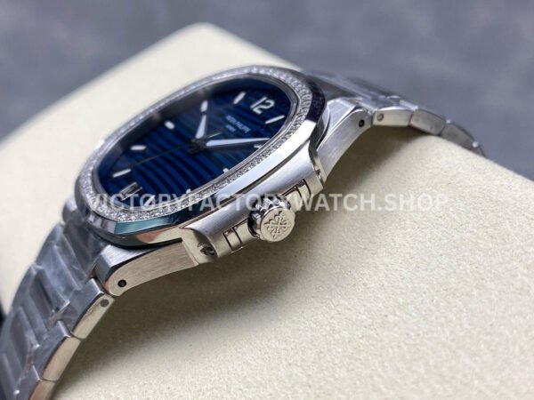 MS Factory Patek Philippe Nautilus 7118/1200A-001 35.2mm Full Steel Diamond Bezel Blue Dial