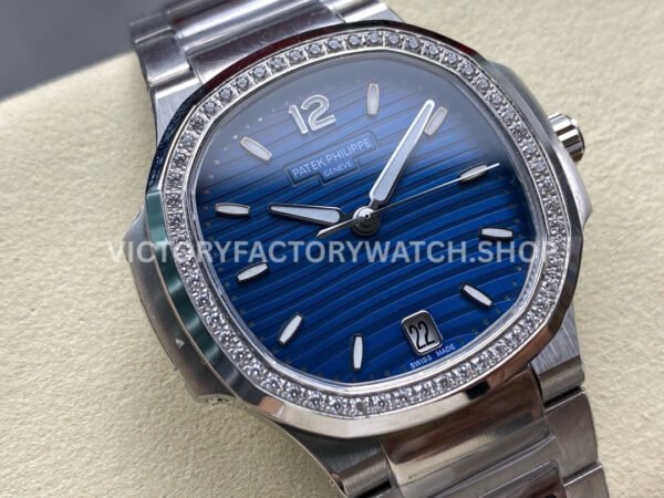 MS Factory Patek Philippe Nautilus 7118/1200A-001 35.2mm Full Steel Diamond Bezel Blue Dial