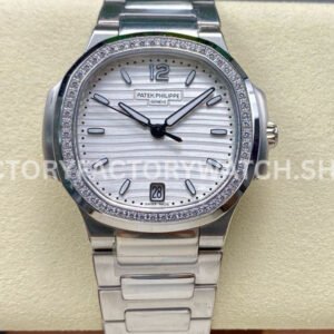 MS Patek Philippe Nautilus 7118 1200A white dial diamond bezel