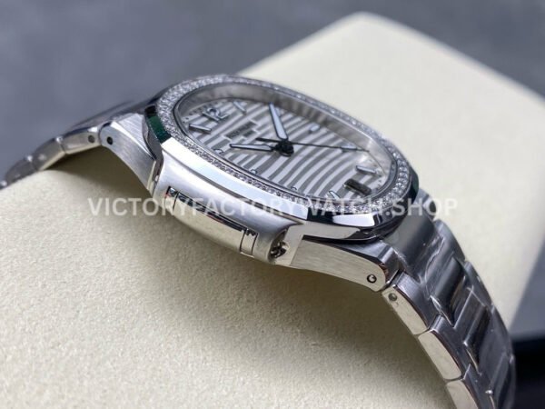 MS Factory Patek Philippe Nautilus 7118/1200A-010 35.2mm Full Steel Diamond Bezel White Dial