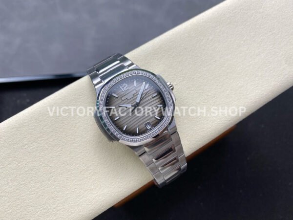 MS Factory Patek Philippe Nautilus 7118/1200A-011 35.2mm Full Steel Diamond Bezel Grey Dial
