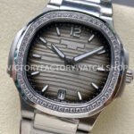 MS Factory Patek Philippe Nautilus 7118/1200A-011 35.2mm Full Steel Diamond Bezel Grey Dial