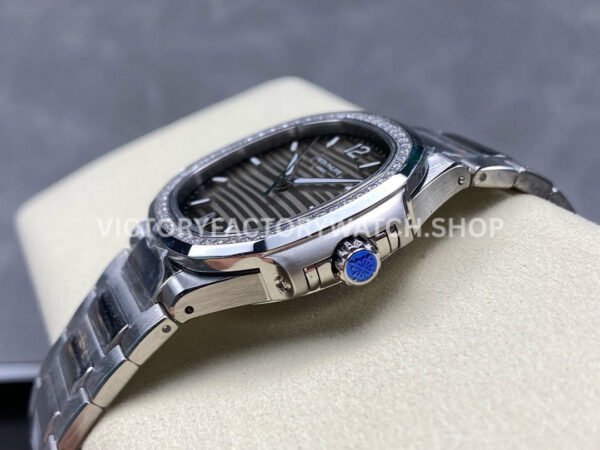 MS Factory Patek Philippe Nautilus 7118/1200A-011 35.2mm Full Steel Diamond Bezel Grey Dial
