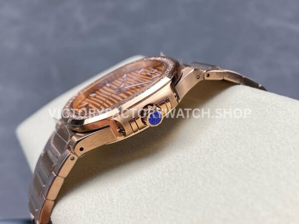 MS Factory Patek Philippe Nautilus 7118/1200R-010 35.2mm Full Rose Gold Diamond Bezel Champagne Dial