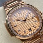 MS Factory Patek Philippe Nautilus 7118/1200R-010 35.2mm Full Rose Gold Diamond Bezel Champagne Dial