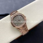 MS Factory Patek Philippe Nautilus 7118/1200R-010 35.2mm Full Rose Gold Diamond Bezel Gold Dial