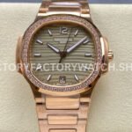 MS Patek Philippe Nautilus 7118 1200R gold dial diamond bezel