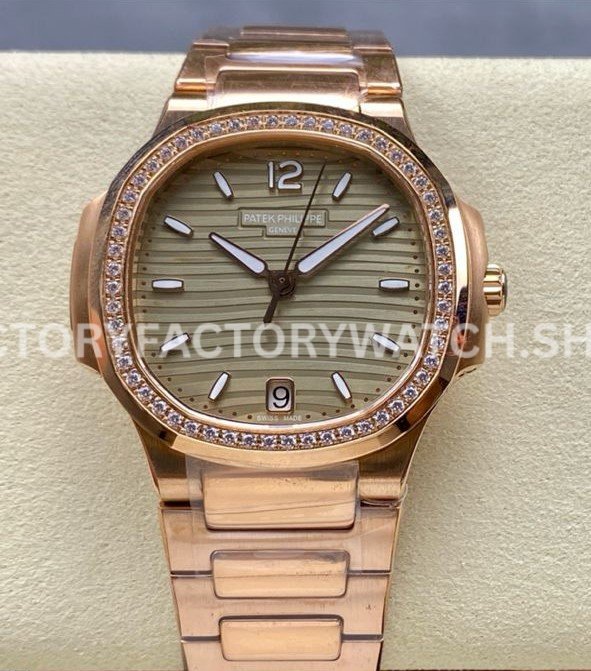 MS Patek Philippe Nautilus 7118 1200R gold dial diamond bezel