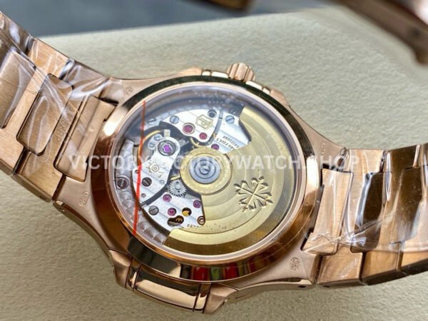 MS Factory Patek Philippe Nautilus 7118/1200R-010 35.2mm Full Rose Gold Diamond Bezel Gold Dial