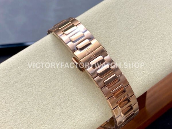 MS Factory Patek Philippe Nautilus 7118/1200R-010 35.2mm Full Rose Gold Diamond Bezel Gold Dial