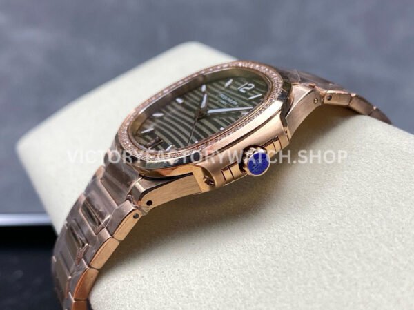 MS Factory Patek Philippe Nautilus 7118/1200R-010 35.2mm Full Rose Gold Diamond Bezel Gold Dial