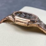 MS Factory Patek Philippe Nautilus 7118/1200R-010 35.2mm Full Rose Gold Diamond Bezel Gold Dial