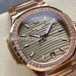 MS Factory Patek Philippe Nautilus 7118/1200R-010 35.2mm Full Rose Gold Diamond Bezel Gold Dial