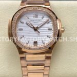 MS Patek Philippe Nautilus 7118 1200R 011 white dial diamond bezel