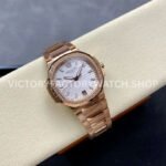 MS Factory Patek Philippe Nautilus 7118/1200R-011 35.2mm Full Rose Gold Diamond Bezel White Dial